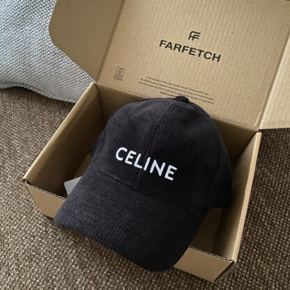 Celine autumn and winter logo corduroy baseball cap