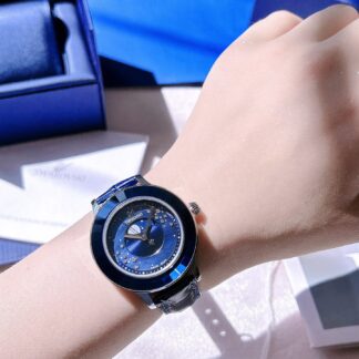 Swarovski Sky Moon Phase Quartz Leather Watch