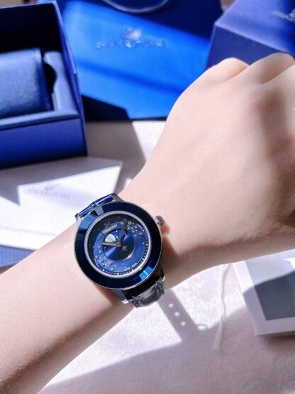 Swarovski Sky Moon Phase Quartz Leather Watch