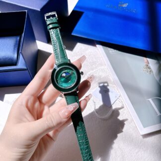 Swarovski Sky Moon Phase Quartz Leather Watch