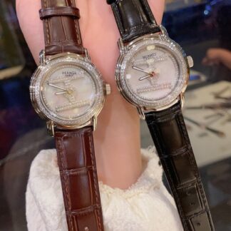 Hermes exquisite diamond-set quartz watch