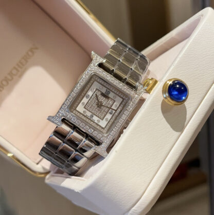 Hermes Gypsophila Square Dial Elegant Watch