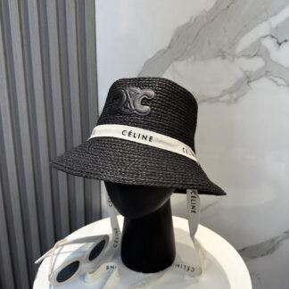 Celine simple raffia densely woven straw hat
