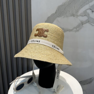 Celine simple raffia densely woven straw hat
