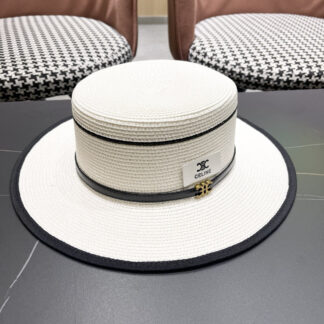 Celine summer flat top sun protection all-match senior straw hat