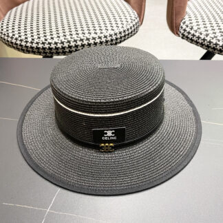 Celine summer flat top sun protection all-match senior straw hat
