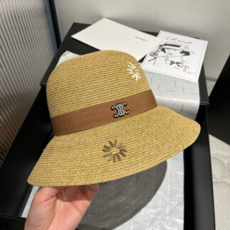 Celine hand-crocheted flower straw hat