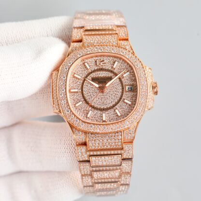 Patek Philippe 7118 Women's Nautilus Full Diamond T-Brick Double Limited Edition Watch