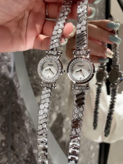 Hermes Rose Gold and Diamond Watch