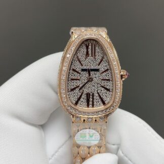Bulgari Gilded Snake Shadow White Shell Watch