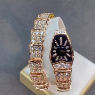 Bulgari rose gold two-circle snake watch