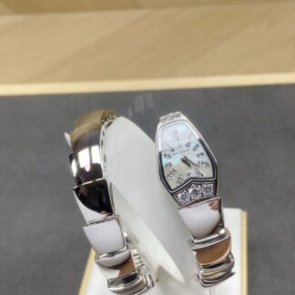 Bulgari white gold smooth double snake watch