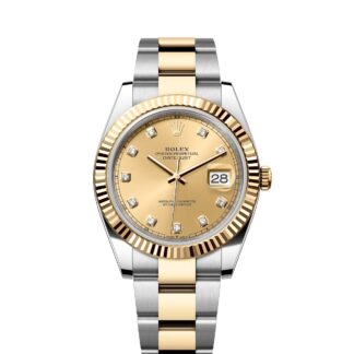 Rolex 41mm Datejust White Case Beveled Bezel Five Beads Strap