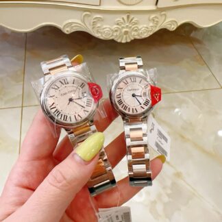 Cartier rose gold white dial watch
