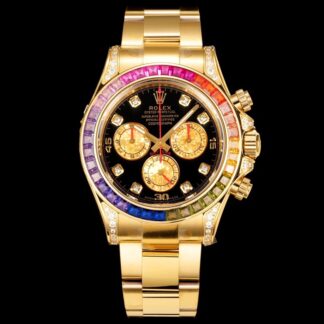 Rolex Rainbow Day modified with genuine South African colored gemstones