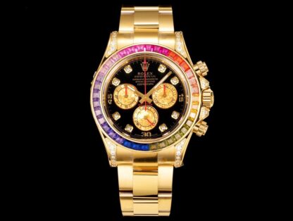 Rolex Rainbow Day modified with genuine South African colored gemstones