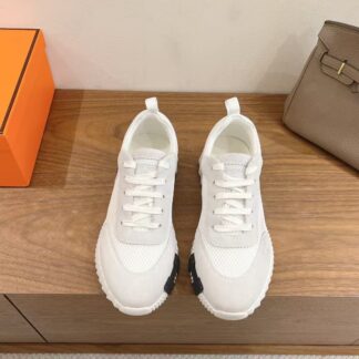 Hermes couple white and gray casual sports shoes