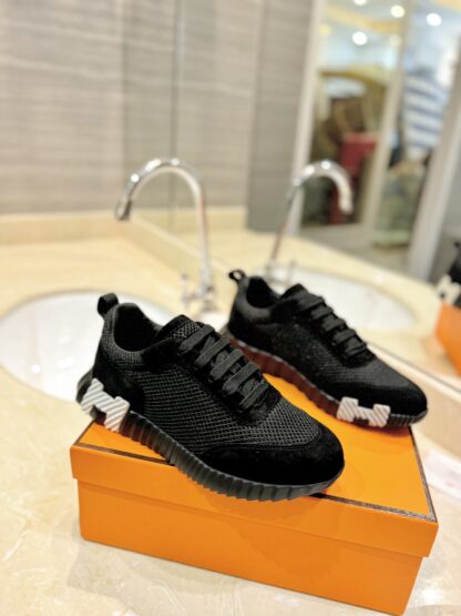 Hermès classic black couple breathable casual sports shoes