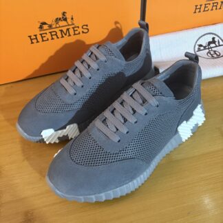 Hermès classic grey couple breathable casual sneakers