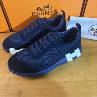 Hermès classic dark blue couple breathable casual sports shoes