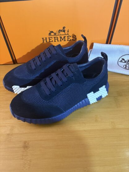 Hermès classic dark blue couple breathable casual sports shoes