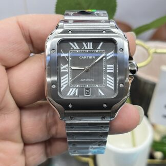 Cartier Santos grey dial mechanical watch