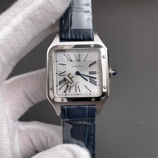 Cartier Santos Silver Grey Dial Watch
