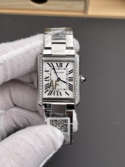 Cartier Tank Series Diamond Bezel Watch