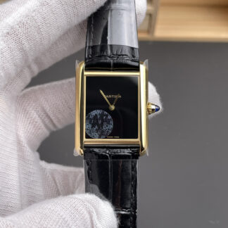 Cartier Tank Gold Black Dial Watch