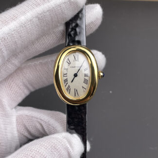 Cartier Bathtub Gold White Dial Watch