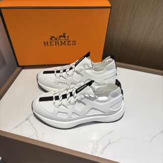 Hermes white and black fashion simple casual sports shoes
