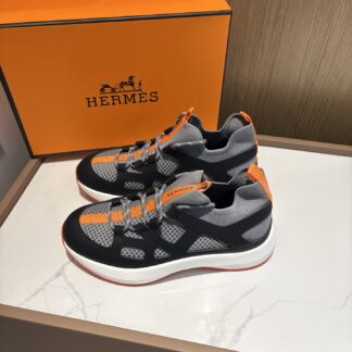 Hermes black and gray stylish simple casual sports shoes