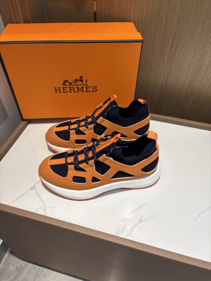 Hermes orange blue fashion simple casual sports shoes