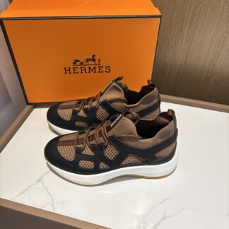 Hermes brown and black stylish simple casual sports shoes