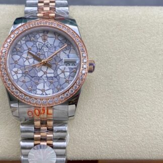 Rolex women's model with single calendar and chronograph, 31mm diameter