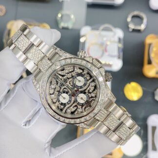 Rolex Omega Full Diamond Chronograph Model