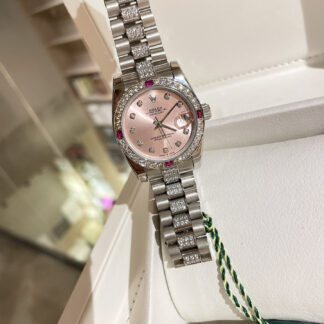 Rolex Log Series Classic Women's Model Solid Core Three-Bead Steel Strap