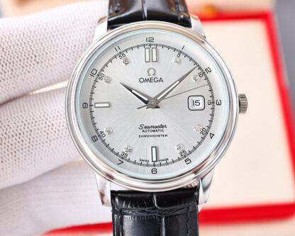 Omega watch with imported cowhide strap and original clasp