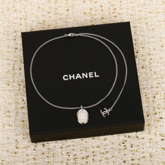Chanel 25s silver mirror necklace