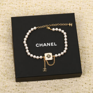 Chanel 24C Square Pearl Necklace