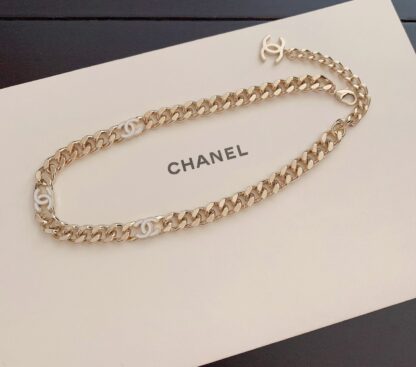 Chanel white cc chain necklace - Image 2