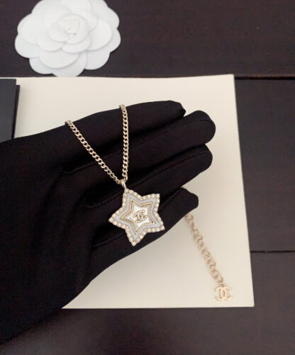 Chanel White Five-pointed Star Necklace - Image 2