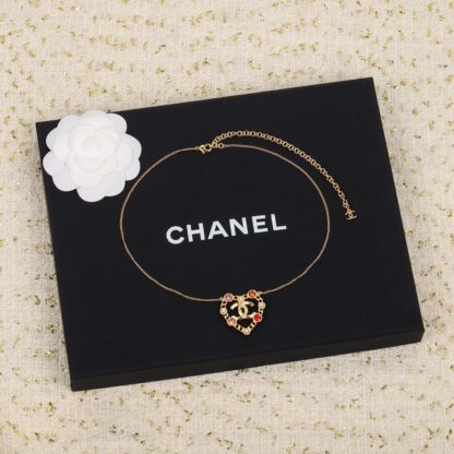 Chanel Colored Diamond Heart Necklace