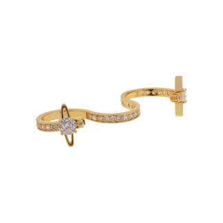 Vivienne Westwood Double Zircon Saturn S-shaped Ring