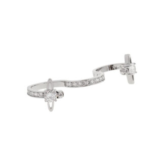 Vivienne Westwood Double Zircon Saturn S-shaped Ring