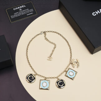 Chanel multi-part enamel letter necklace