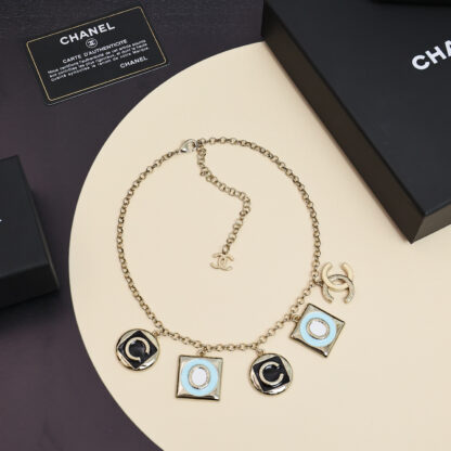 Chanel multi-part enamel letter necklace