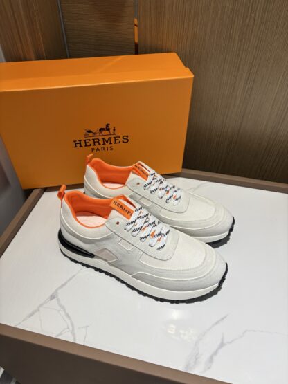 Hermès men's white and gray breathable sports shoes - Image 2