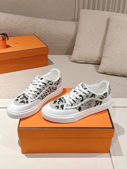 Hermes couple gray and black fashion retro casual skateboard shoes - Image 2