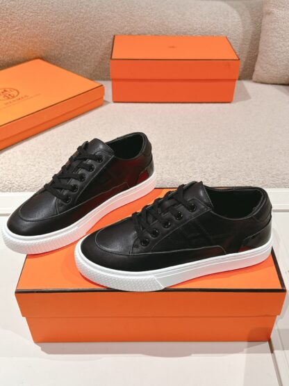 Hermes white and black couple fashion casual skateboard shoes - Image 2